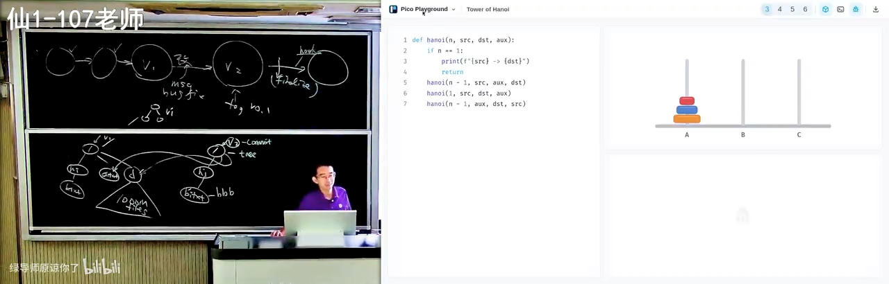 汉诺塔 debugger：往前拖、往后拖，看递归怎么移动